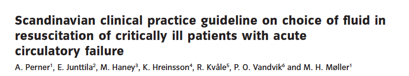 2015 We recommend using crystalloid solutions rather than colloid solutions for resuscitation in