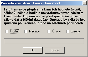 ZK SOFT Program ZK Sklad Nástroje Zde jsou k dispozici transakce zajišťující běžnou údržbu dat programu jako je oprava timesheetu, záměny, hromadné transakce a synchronizace a obnova záznamů.