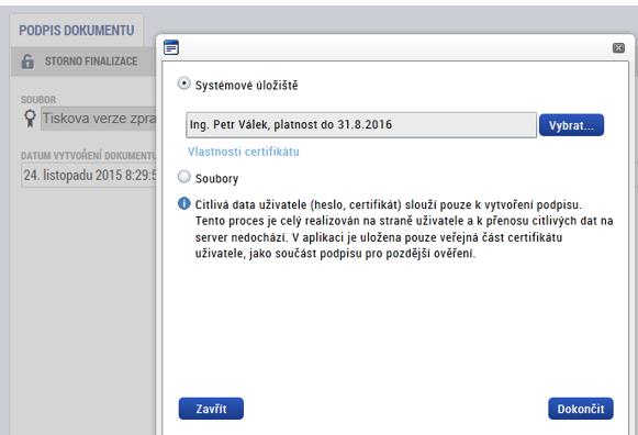 Příjemce připojí svůj kvalifikovaný elektronický podpis (např. od První certifikační autority, a.s.).