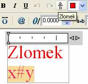 Formátování vytvořeného zlomku závisí na tom, který z uvedených znaků k oddělení částí zlomku použijete: o Stříška (/\) Vybraný text bude převeden na zlomek, přičemž jeho části budou