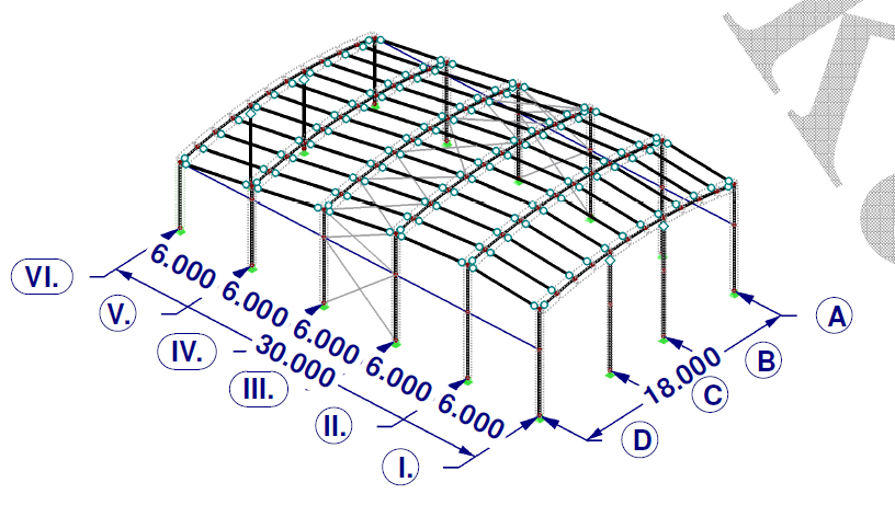 4. Popis konstrukčního řešení 4.1 Konstrukční řešení Navrhovaný objekt muzea je konstruován jako jednolodní hala obdélníkového půdorysu. Půdorysné rozměry jsou 18 x 30 m.
