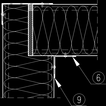 7.2. F18 Spojení stěnového a stropního panelu v rohu Varianta I Varianta II Varianta III 1. Panel BALEXTHERM-PU-F 2. OBR 301 3. Rohový profil PVC EX 14 v EX 40 4.