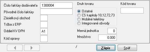 Po potvrdení výberu program vytvorí kontrolný výkaz DPH. Program tiež vytvorí pomocnú zostavu s obsahom jednotlivých oddielov KV. Ako vzor uvádzame obsah oddielu A.1.