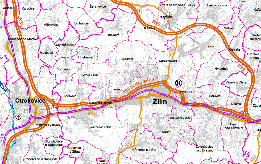 ÚZEMNÍ STUDIE: Vedení kapacitní silnice, tzv.