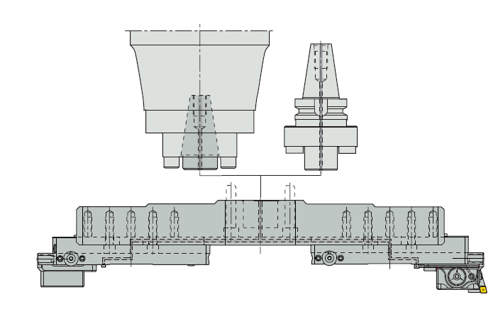 POPIS NÁSTROJŮ Obr. 3.5 Vyvrtávací tyč Jumbo Bridge [7]. 3.4 COROBORE 820 XL SPOLEČNOSTI SANDVIK COROMANT CoroBore 820 XL jsou můstkové vyvrtávací tyče pro vyvrtávání otvorů velkých průměrů a to až do rozsahu 538 1260 mm.