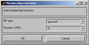 Obr.18: Editor funkcí příslušnosti (Membership Function Editor) Smazání vybrané funkce příslušnosti se provede stiskem klávesy Delete, nebo pomocí menu (Edit Remove selected MF).