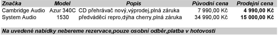 Audio 1530 předváděcí repro,dýha cherry,plná záruka 34 990,00 Kč 15