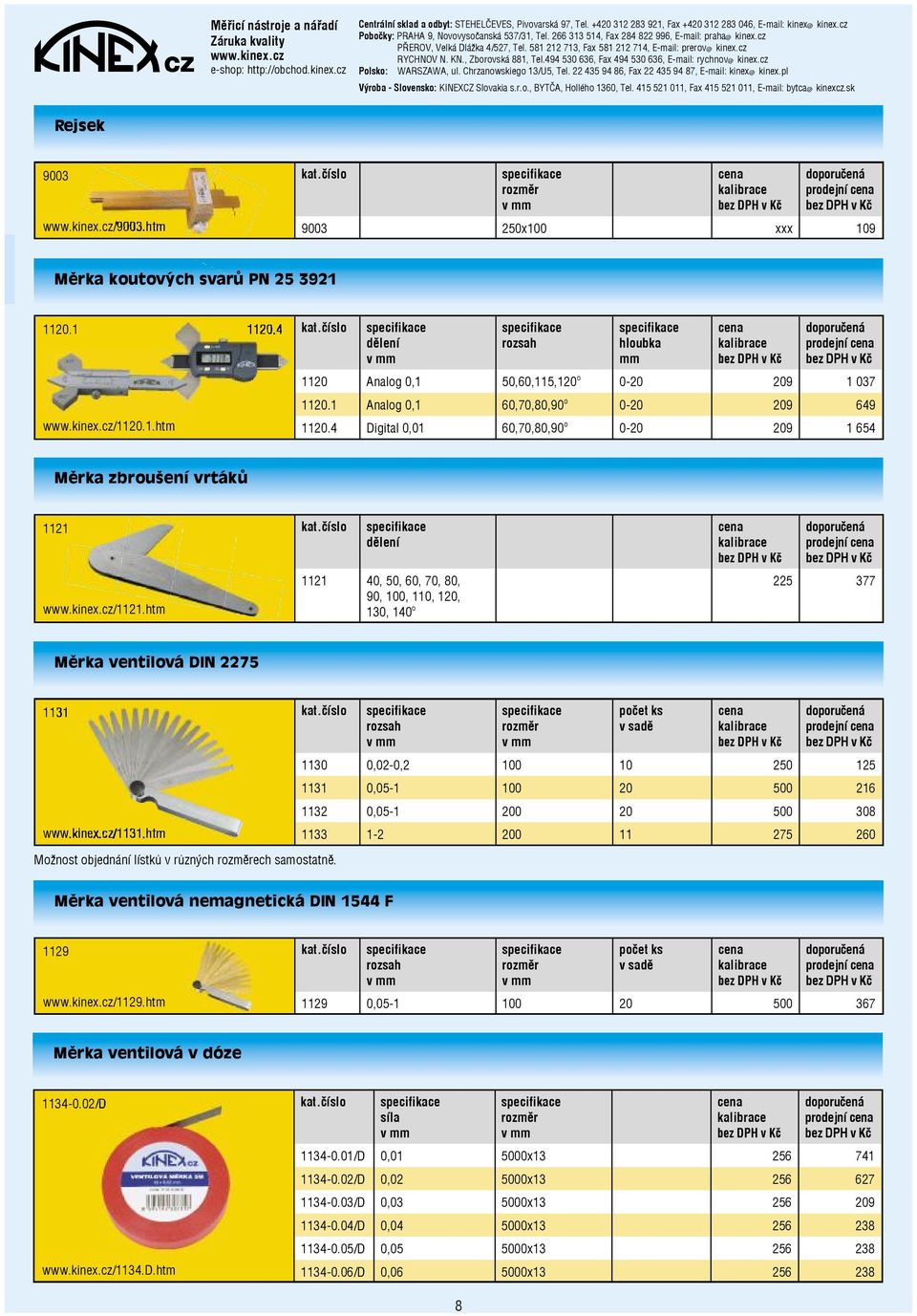 htm 1121 40, 50, 60, 70, 80, 90, 100, 110, 120, 130, 140 o 225 377 Měrka ventilová DIN 2275 1131 /1131.htm Možnost objednání lístků v různých rozměrech samostatně.