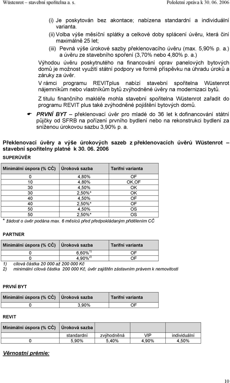 a.) Výhodou úvěru poskytnutého na financování oprav panelových bytových domů je možnost využití státní podpory ve formě příspěvku na úhradu úroků a záruky za úvěr.