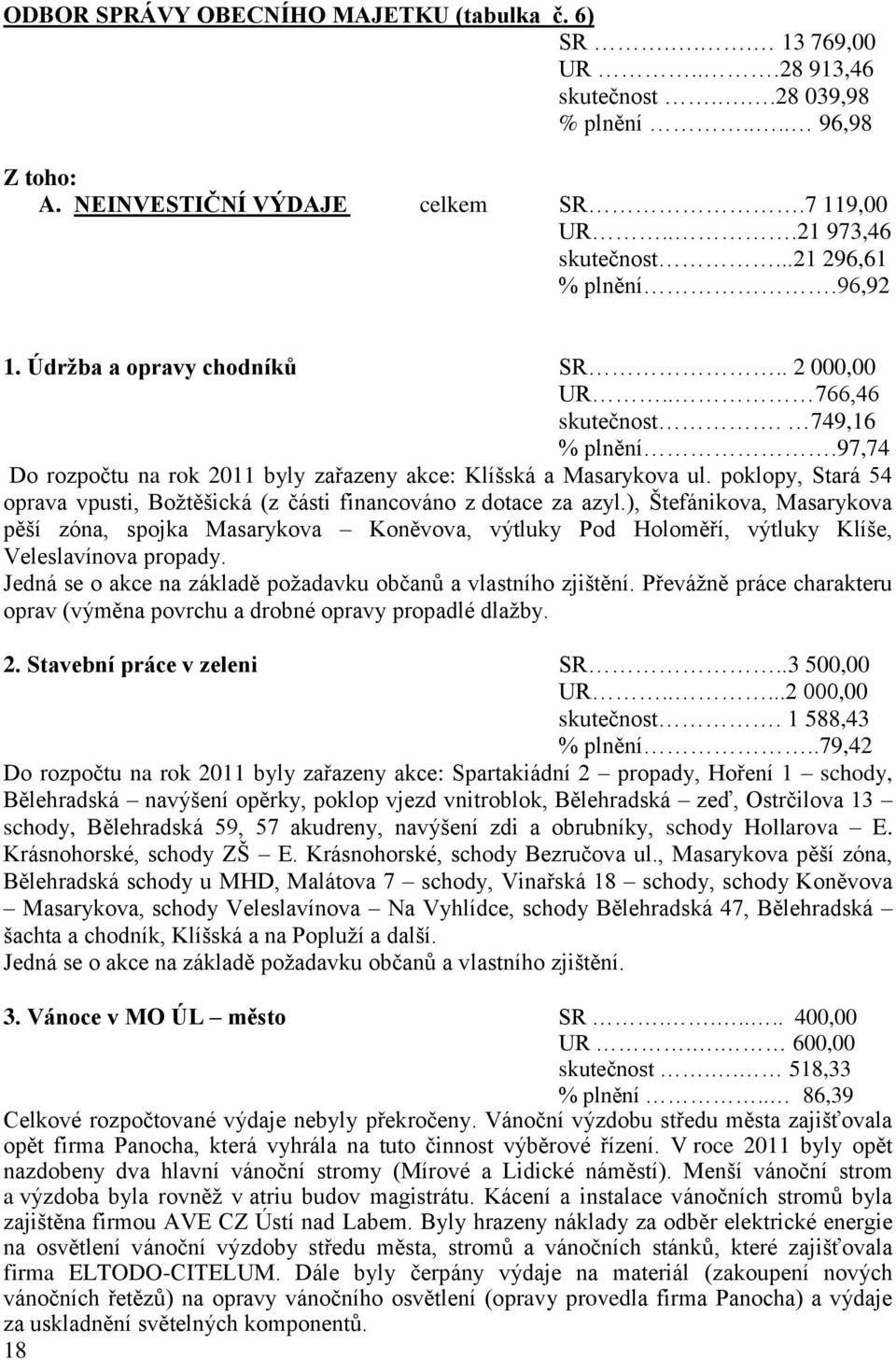 poklopy, Stará 54 oprava vpusti, Božtěšická (z části financováno z dotace za azyl.