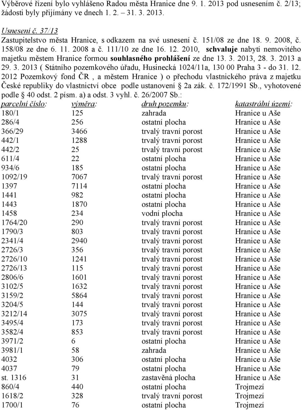 3. 2013 ( Státního pozemkového úřadu, Husinecká 1024/11a, 130 00 Praha 3 - do 31. 12.