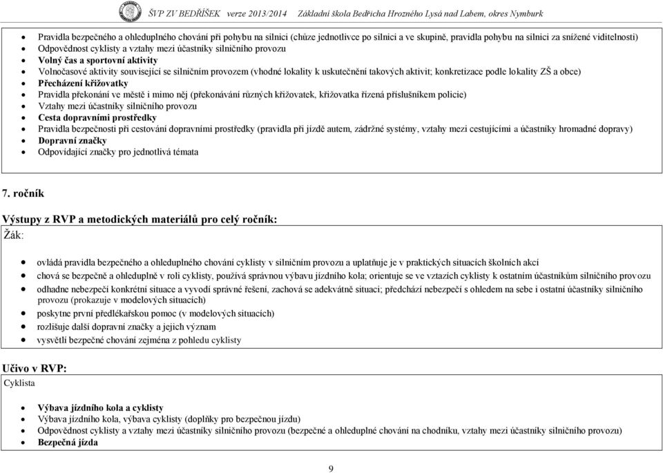 obce) Přecházení křiţovatky Pravidla překonání ve městě i mimo něj (překonávání různých křiţovatek, křiţovatka řízená příslušníkem policie) Vztahy mezi účastníky silničního provozu Cesta dopravními