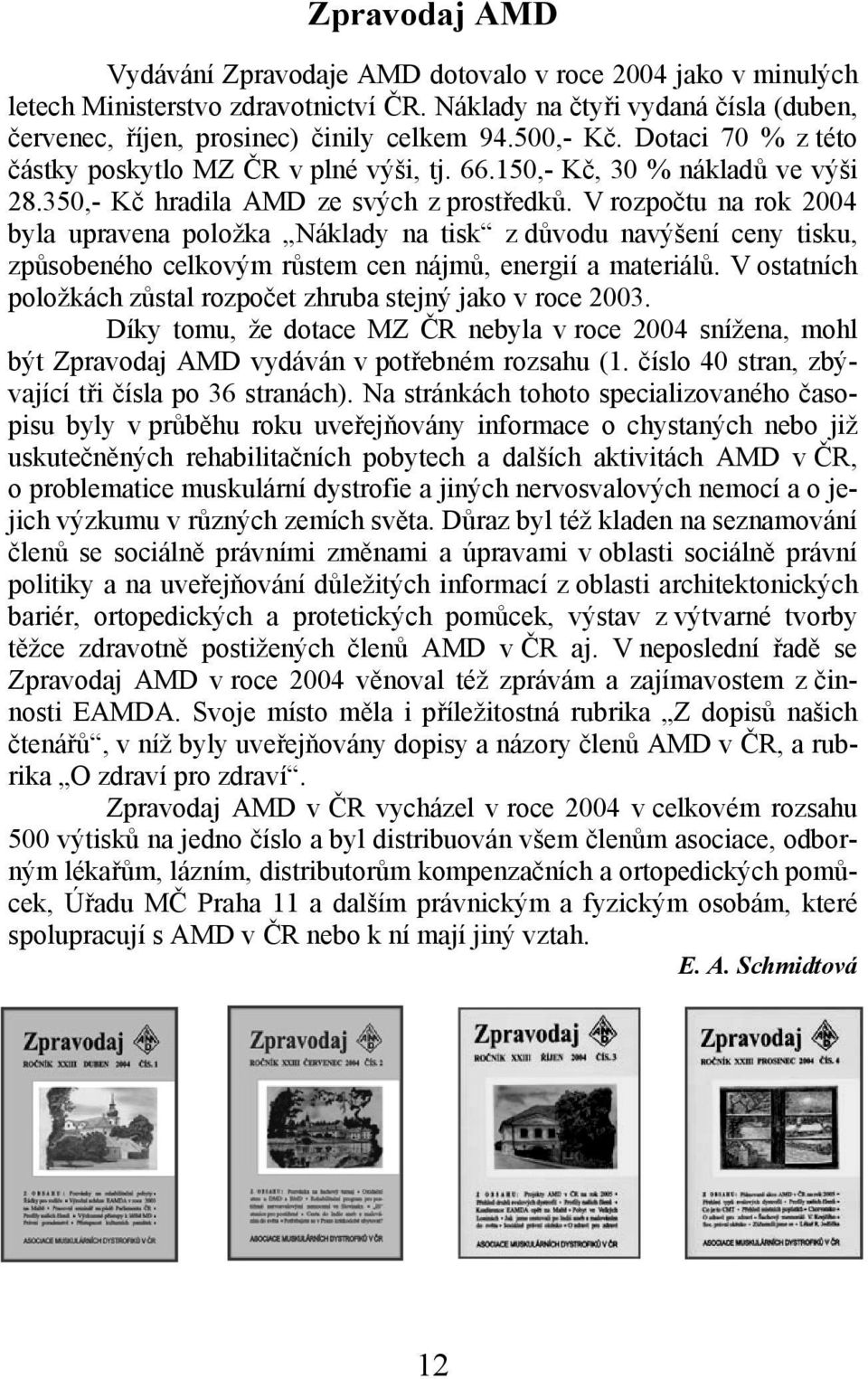 V rozpočtu na rok 2004 byla upravena položka Náklady na tisk z důvodu navýšení ceny tisku, způsobeného celkovým růstem cen nájmů, energií a materiálů.