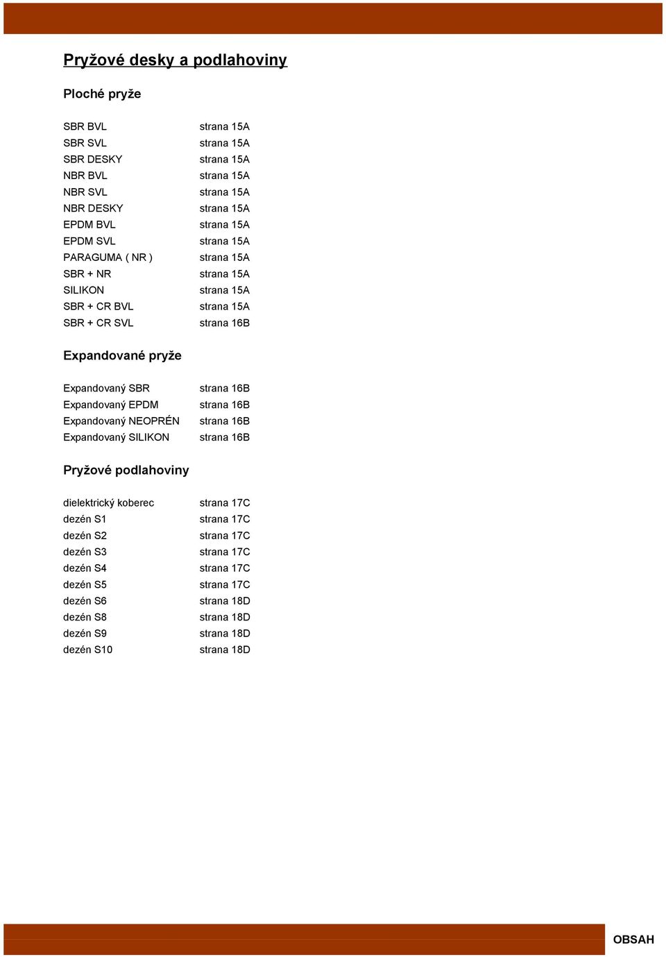 Expandovaný SBR Expandovaný EPDM Expandovaný NEOPRÉN Expandovaný SILIKON strana 16B strana 16B strana 16B strana 16B Pryžové podlahoviny dielektrický koberec dezén S1