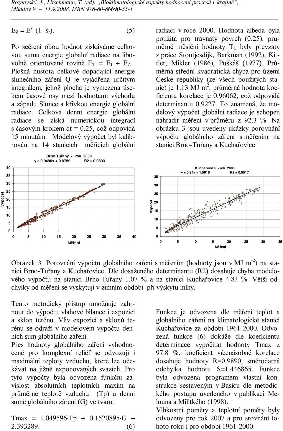 globální radiace. Celková denní energie globální radiace se získá numerickou integrací s časovým krokem dt = 0.25, což odpovídá 15 minutám.