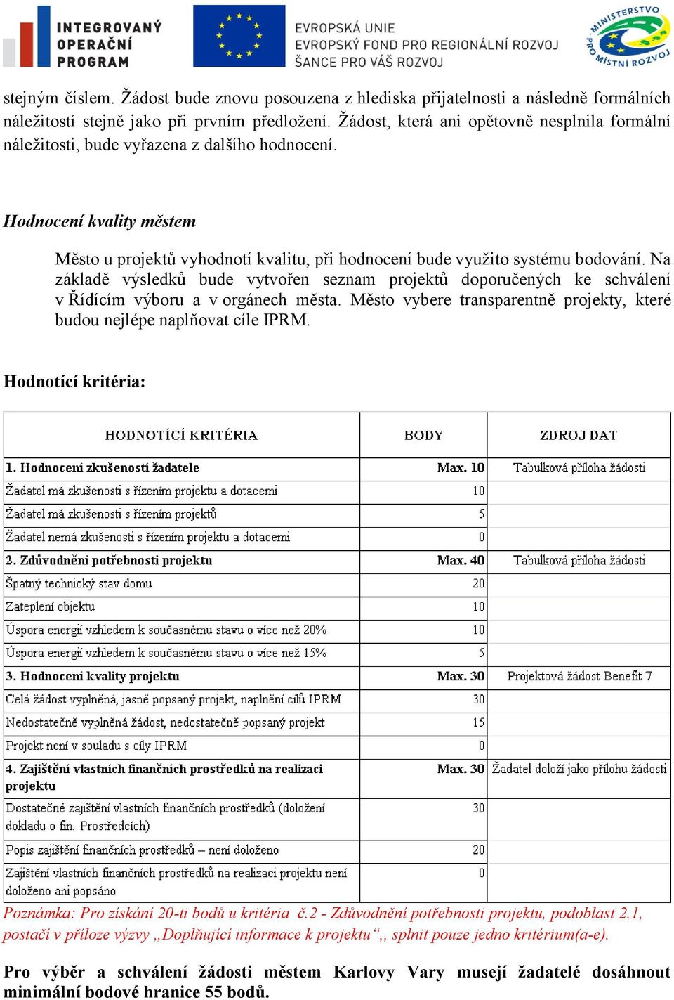 Na základě výsledků bude vytvořen seznam projektů doporučených ke schválení v Řídícím výboru a v orgánech města. Město vybere transparentně projekty, které budou nejlépe naplňovat cíle IPRM.