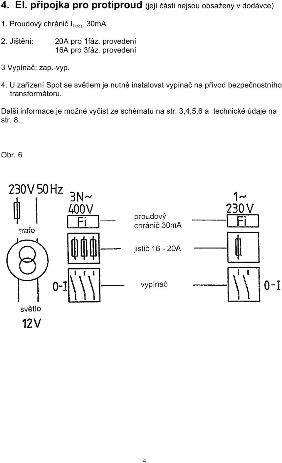 provedení 3 Vypínač: zap.-vyp. 4.