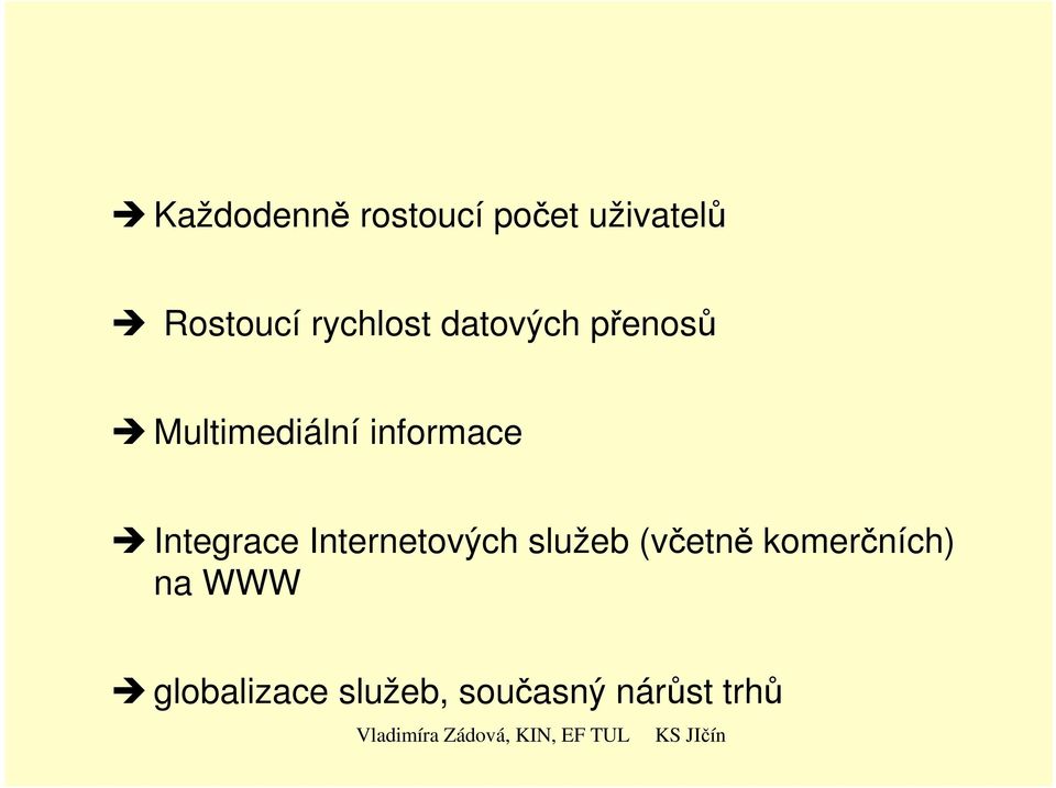 informace Integrace Internetových služeb (včetně