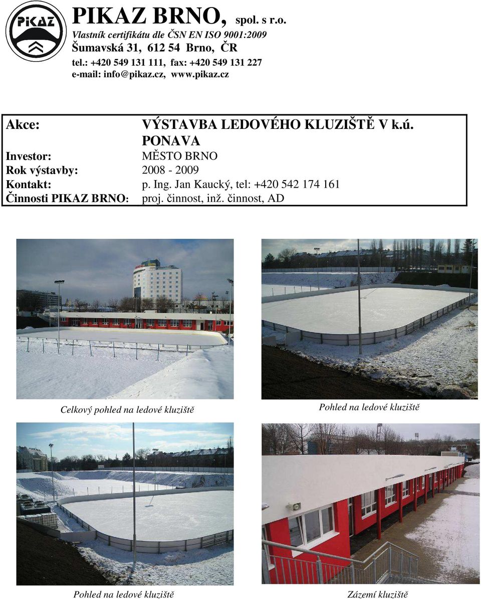 Jan Kaucký, tel: +420 542 174 161 Činnosti PIKAZ BRNO: proj.