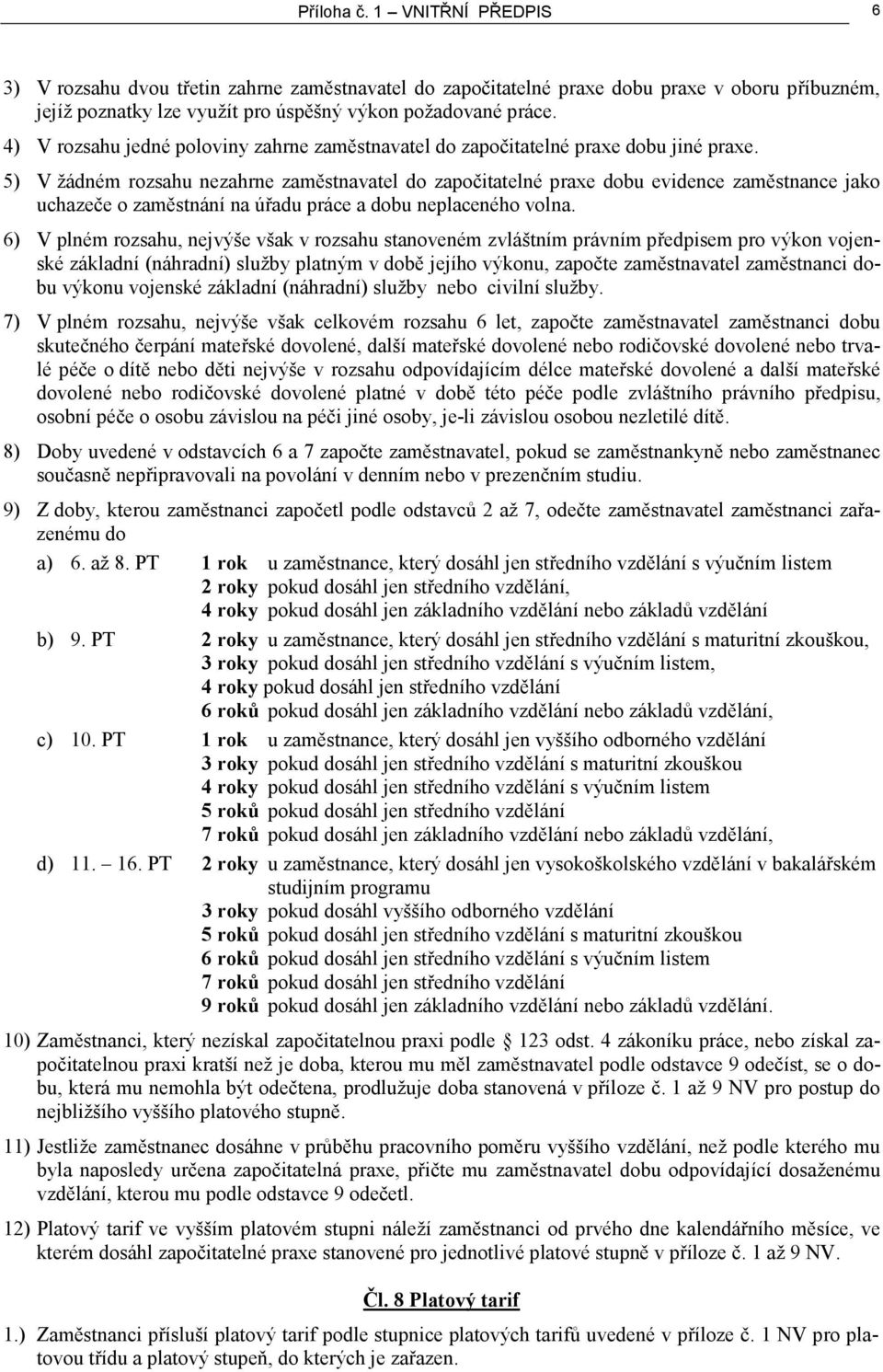 5) V žádném rozsahu nezahrne zaměstnavatel do započitatelné praxe dobu evidence zaměstnance jako uchazeče o zaměstnání na úřadu práce a dobu neplaceného volna.