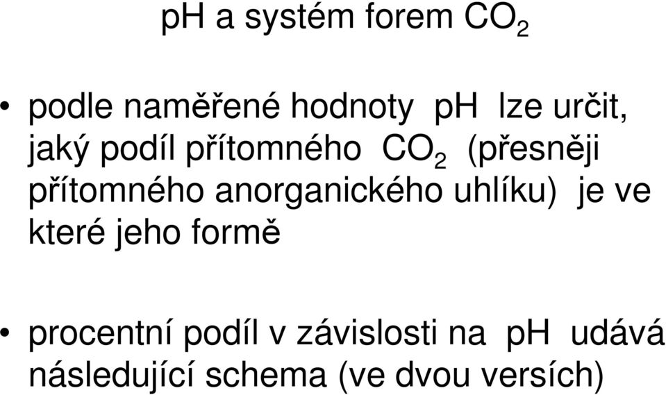 anorganického uhlíku) je ve které jeho formě procentní