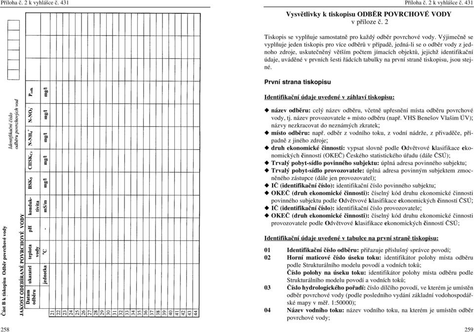 šesti řádcích tabulky na první straně tiskopisu, jsou stejné.