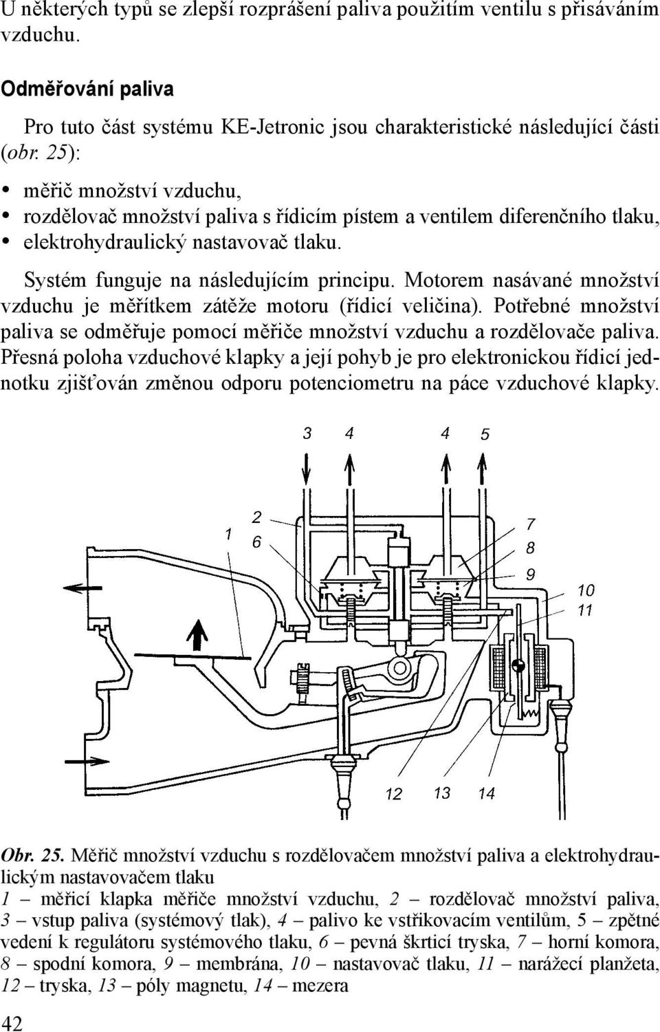 Motorem nasávané množství vzduchu je měřítkem zátěže motoru (řídicí veličina). Potřebné množství paliva se odměřuje pomocí měřiče množství vzduchu a rozdělovače paliva.