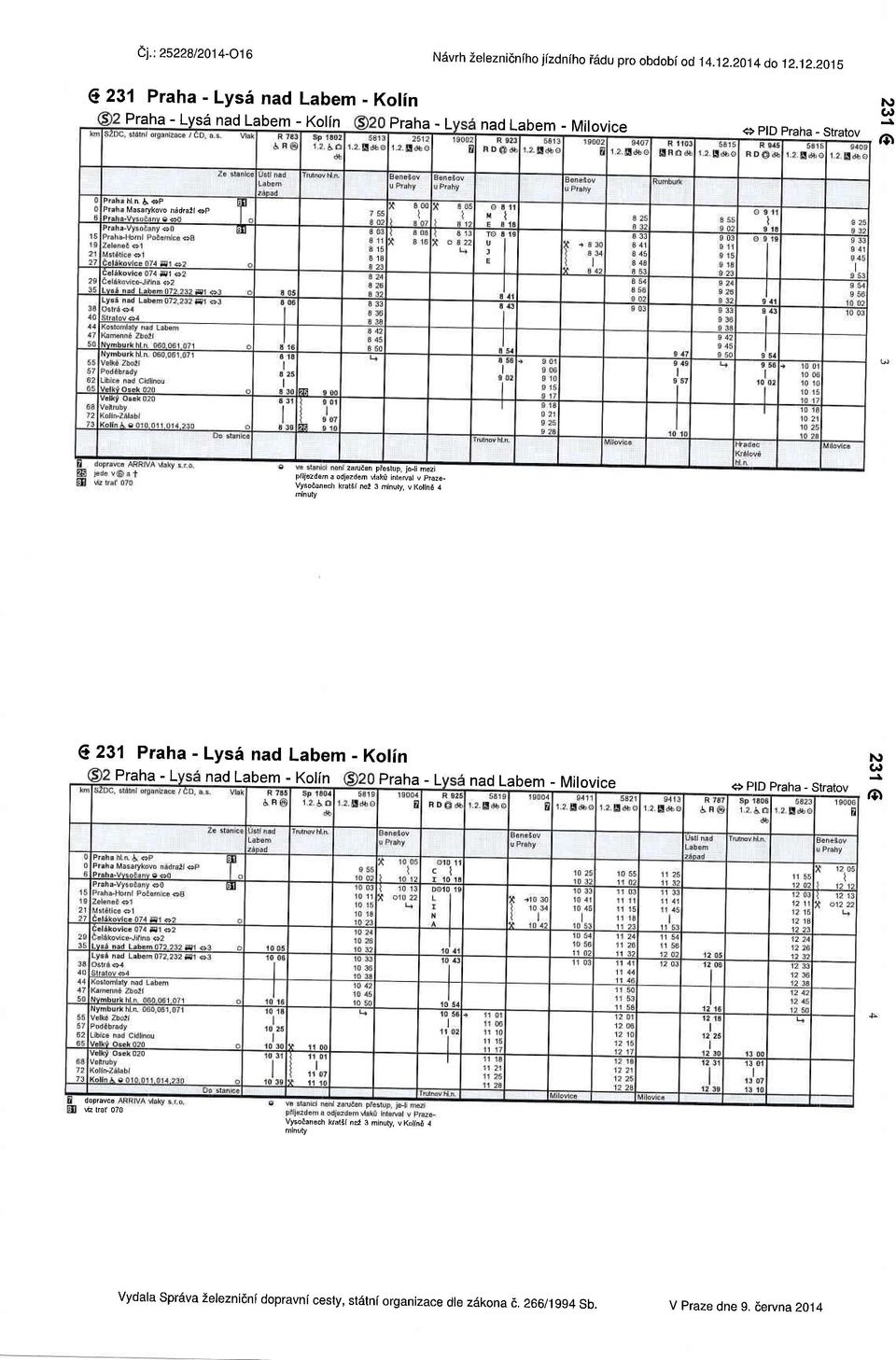 , id Masarykovo n6dra:t ep zaruaen piestup, j -li mezi piljezdem a odjezdem \,lakt interuat v praze- Vysoaanech kratsl n : 3 ninuty, v Kollnd 4 I231 Praha - Lys6