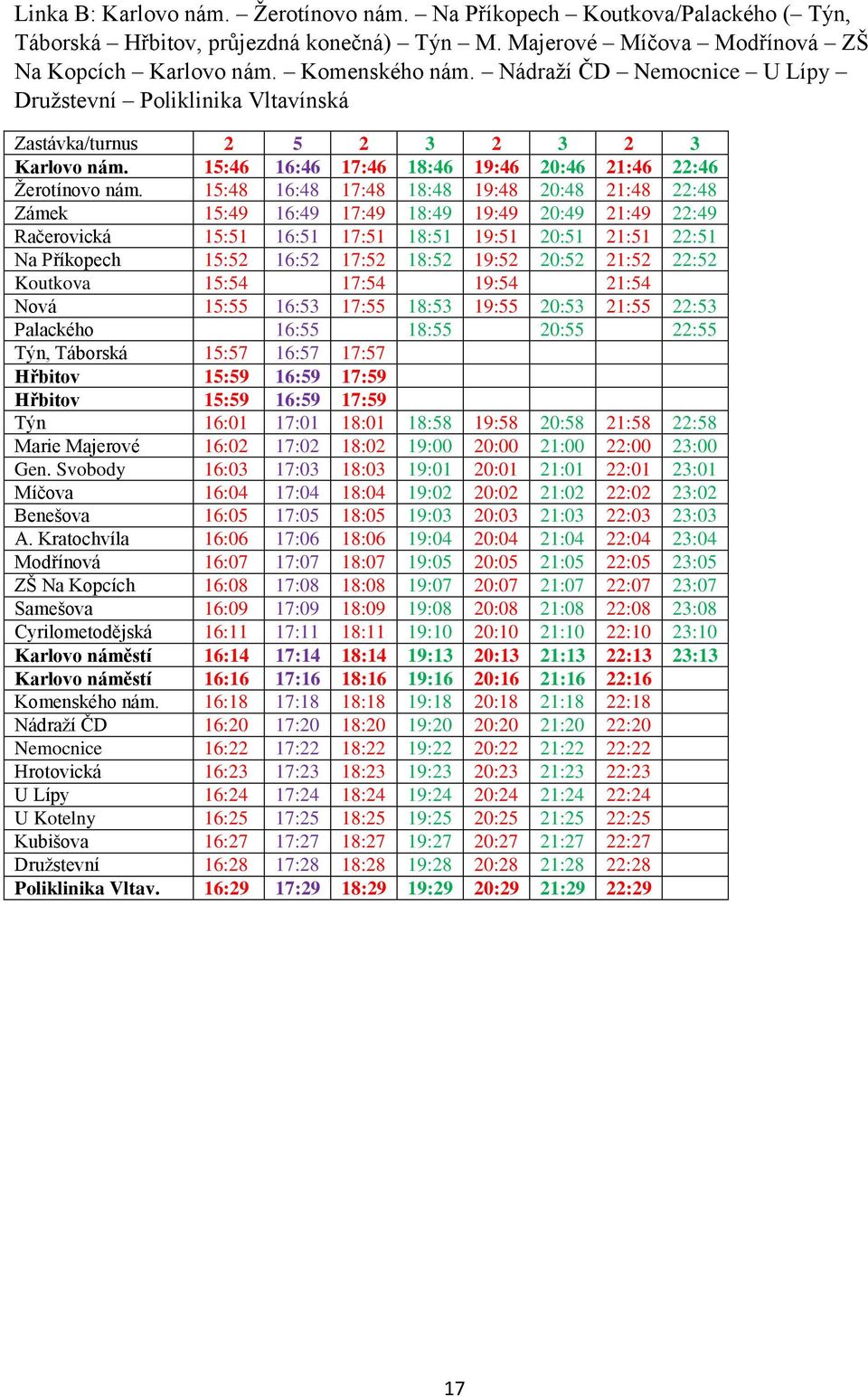 15:48 16:48 17:48 18:48 19:48 20:48 21:48 22:48 Zámek 15:49 16:49 17:49 18:49 19:49 20:49 21:49 22:49 Račerovická 15:51 16:51 17:51 18:51 19:51 20:51 21:51 22:51 Na Příkopech 15:52 16:52 17:52 18:52