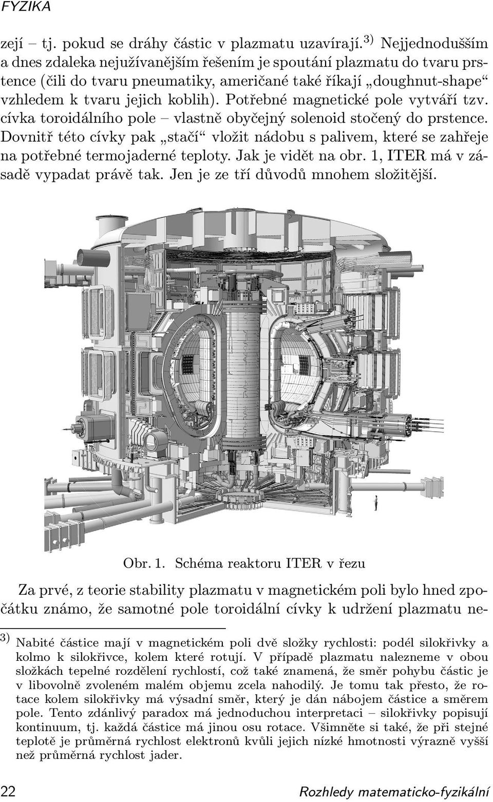 Potřebné magnetické pole vytváří tzv. cívka toroidálního pole vlastně obyčejný solenoid stočený do prstence.