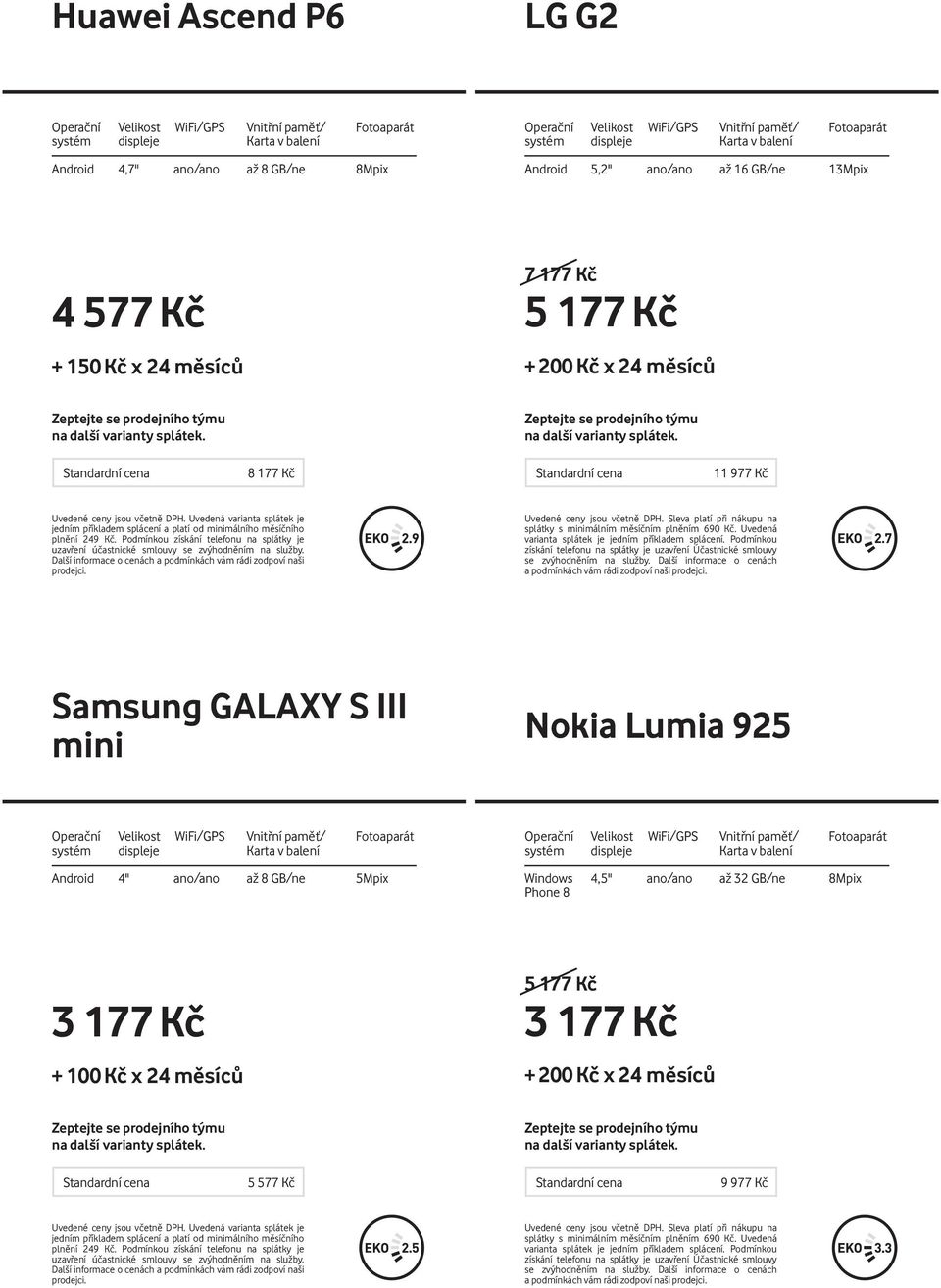 zodpoví naši Samsung GALAXY S III mini Nokia Lumia 925 Android 4" ano/ano až 8 GB/ne 5Mpix