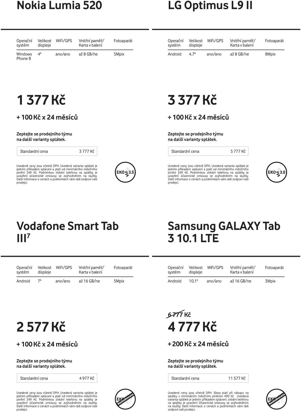 1 LTE Android 7" ano/ano až 16 GB/ne 5Mpix Android 10,1'' ano/ano až 16 GB/ne 3Mpix 2 577 Kč 6 777 Kč 4 777 Kč 4 977 Kč 11 577 Kč splátky s