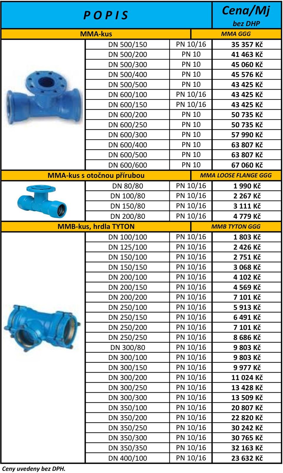 463 Kč 45 060 Kč 45 576 Kč 43 425 Kč 43 425 Kč 43 425 Kč 50 735 Kč 50 735 Kč 57 990 Kč 63 807 Kč 63 807 Kč 67 060 Kč MMA LOOSE FLANGE GGG 1 990 Kč 2 267 Kč 3 111 Kč 4 779 Kč MMB TYTON GGG 1 803 Kč 2