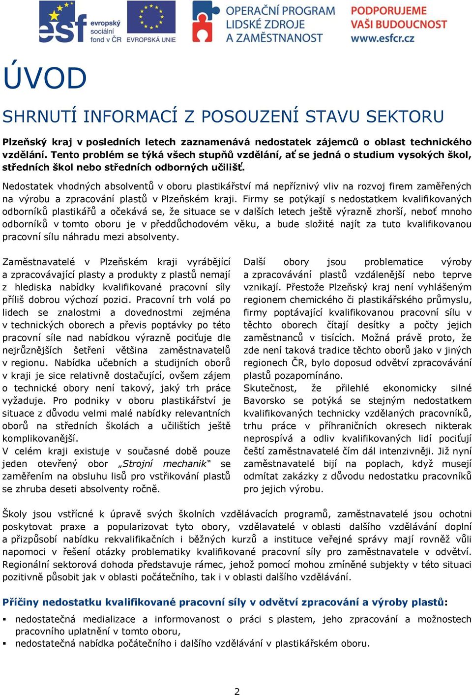 Nedostatek vhodných absolventů v oboru plastikářství má nepříznivý vliv na rozvoj firem zaměřených na výrobu a zpracování plastů v Plzeňském kraji.