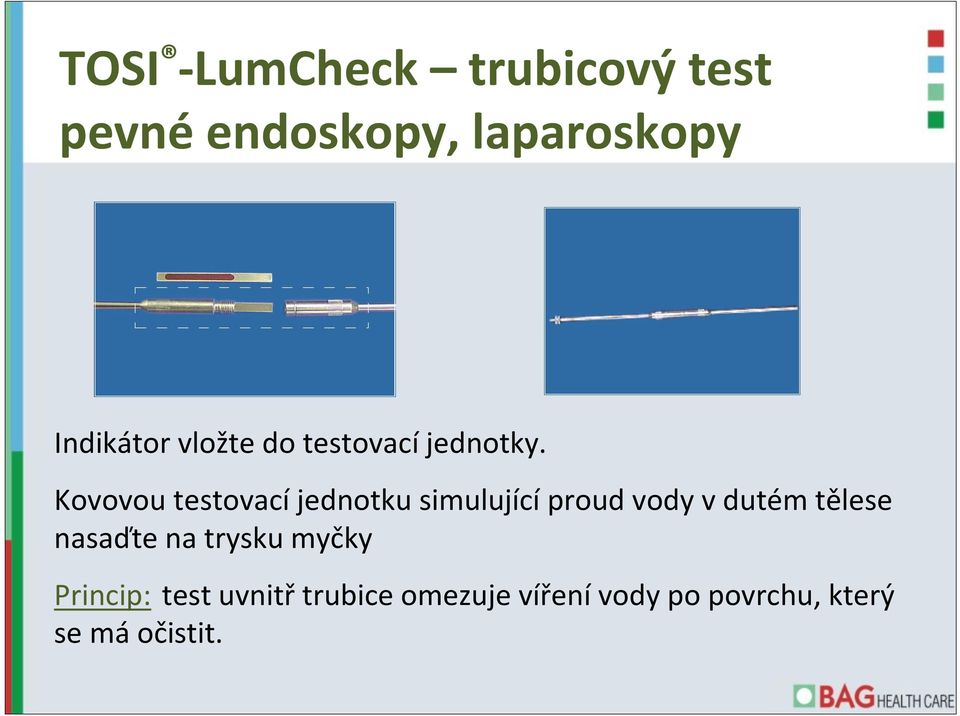 Kovovou testovací jednotku simulující proud vody v dutém tělese