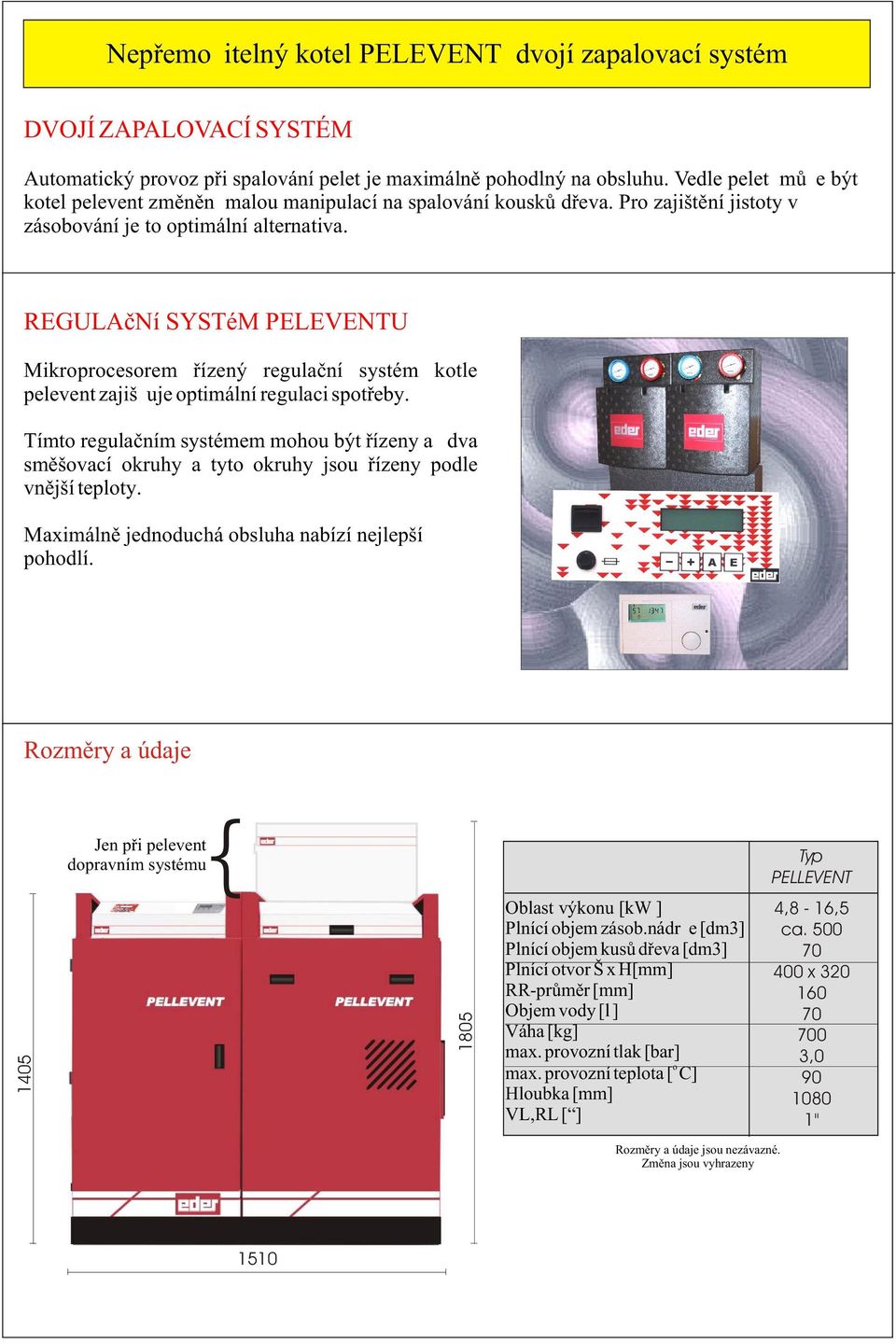 REGULAèNí SYSTéM PELEVENTU Mikroprocesorem øízený regulaèní systém kotle pelevent zajiš uje optimální regulaci spotøeby.