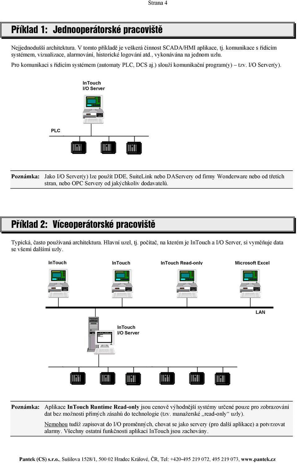 ) slouží komunikační program(y) tzv. (y). PLC Poznámka: Jako (y) lze použít DDE, SuiteLink nebo DAServery od firmy Wonderware nebo od třetích stran, nebo OPC Servery od jakýchkoliv dodavatelů.