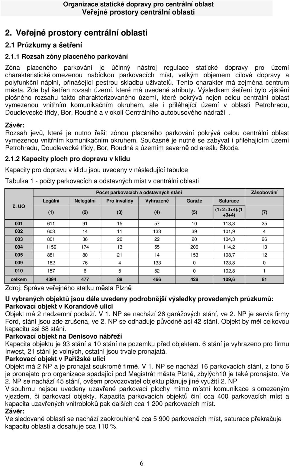 1 Rozsah zóny placeného parkování Zóna placeného parkování je účinný nástroj regulace statické dopravy pro území charakteristické omezenou nabídkou parkovacích míst, velkým objemem cílové dopravy a