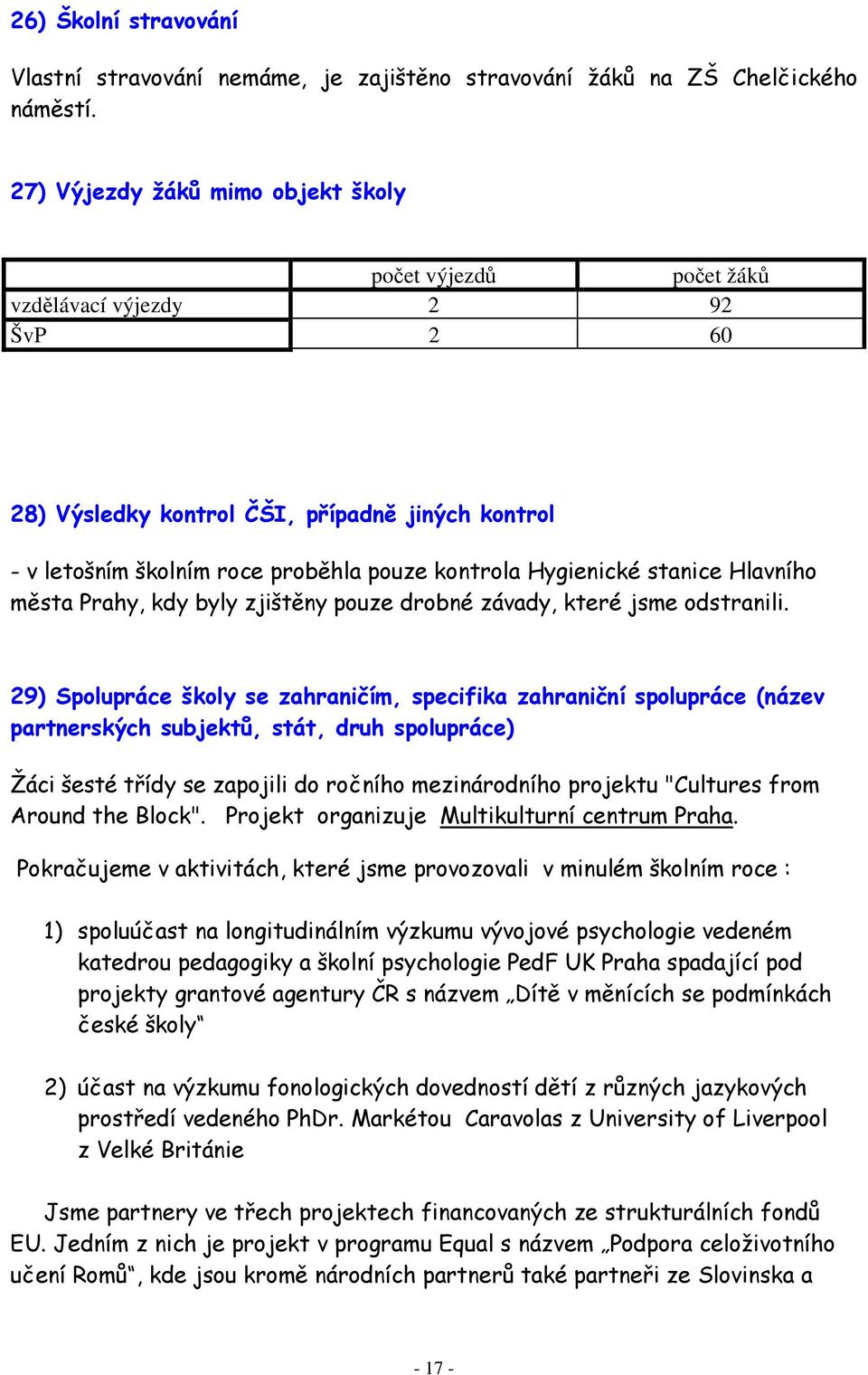 Hygienické stanice Hlavního města Prahy, kdy byly zjištěny pouze drobné závady, které jsme odstranili.