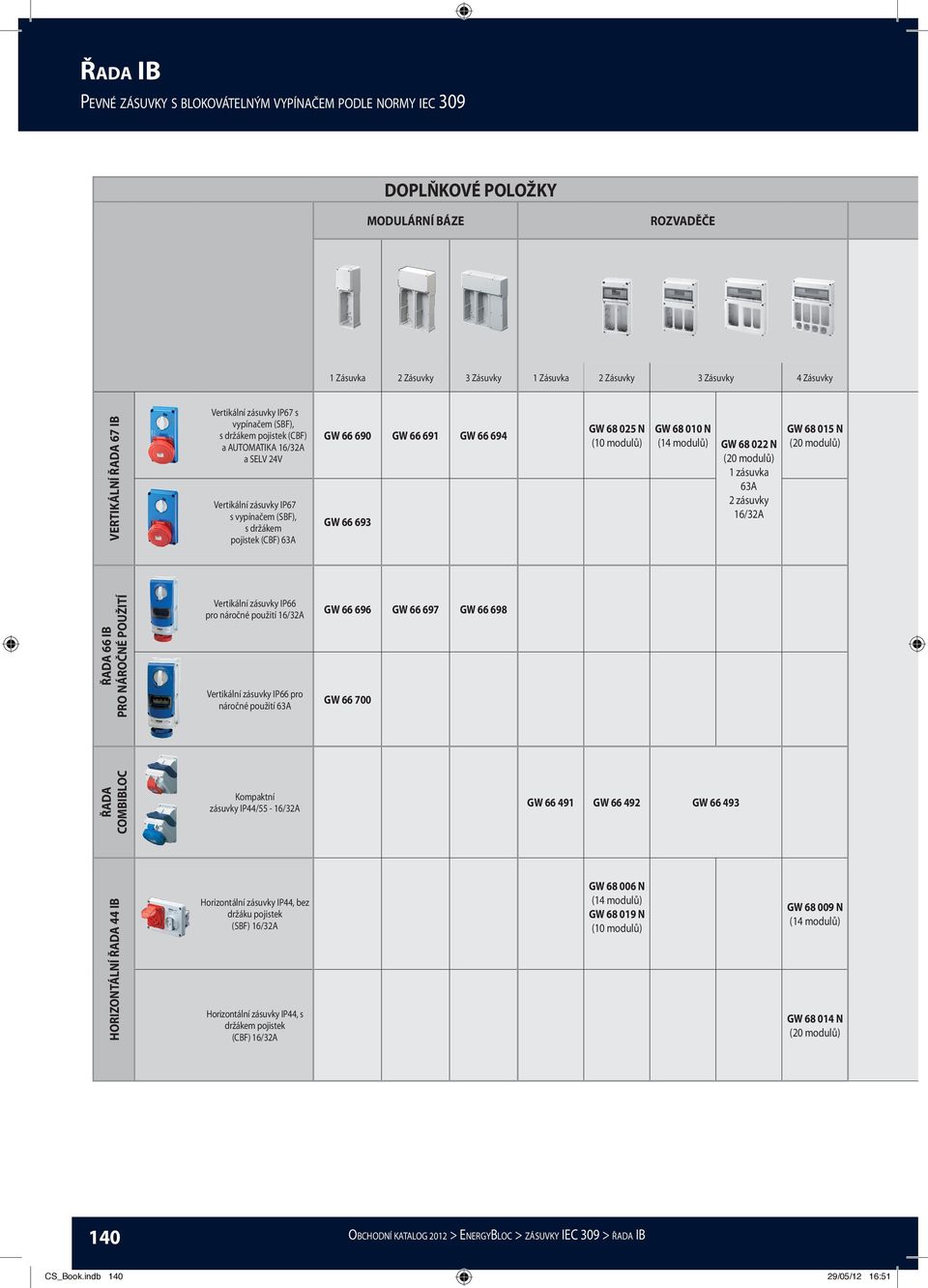 010 N (14 modulů) GW 68 022 N (20 modulů) 1 zásuvka 63A 2 16/32A GW 68 015 N (20 modulů) ŘADA 66 IB PRO NÁROČNÉ POUŽITÍ IP66 pro náročné použití 16/32A IP66 pro náročné použití 63A GW 66 696 GW 66