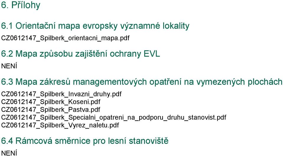 3 Mapa zákresů managementových opatření na vymezených plochách CZ0612147_Spilberk_Invazni_druhy.