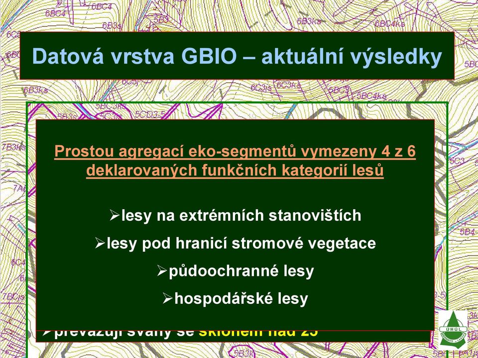 smbk VS ¾eko-segmenty odab, velikosti cca ¾trofické (mezi)řady A, B, BC, C, CD0,25 ha ¾lesy extrémních ¾těžiště AB na (oligotrofně-mezotrofní), B ¾eko-segmenty od šířkystanovištích 10 m (mezotrofní),