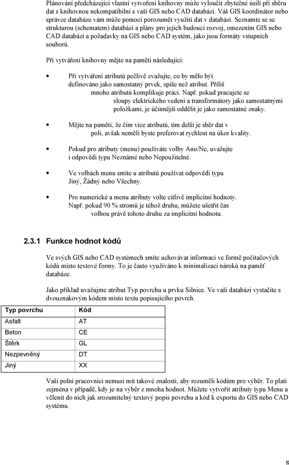 Seznamte se se strukturou (schematem) databází a plány pro jejich budoucí rozvoj, omezením GIS nebo CAD databází a požadavky na GIS nebo CAD systém, jako jsou formáty vstupních souborů.