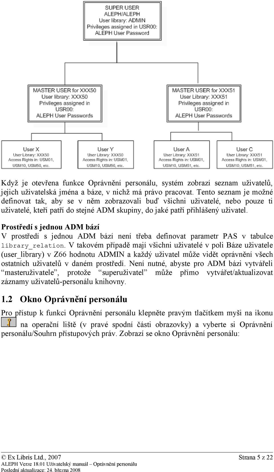 Prostředí s jednou ADM bází V prostředí s jednou ADM bází není třeba definovat parametr PAS v tabulce library_relation.