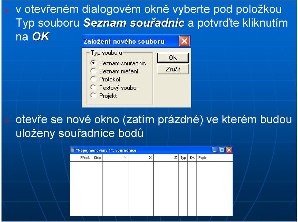 potvrďte kliknutím na OK otevře se nové okno