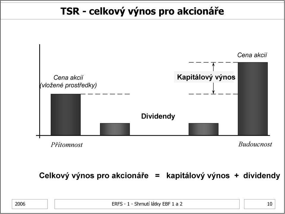 Přítomnost Budoucnost Celkový výnos pro akcionáře e =