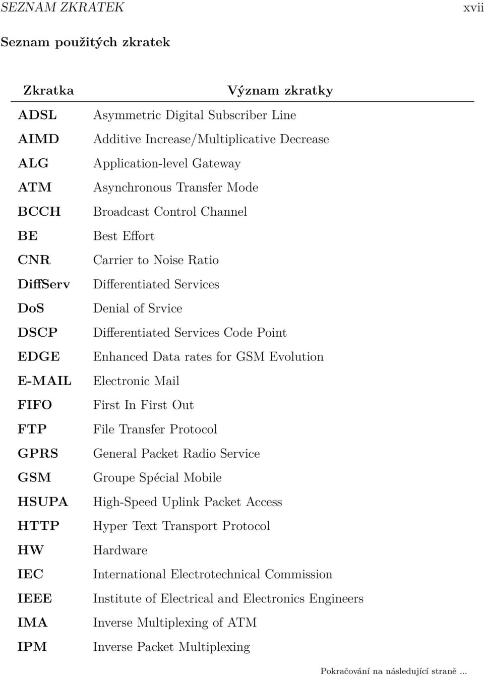 Denial of Srvice Differentiated Services Code Point Enhanced Data rates for GSM Evolution Electronic Mail First In First Out File Transfer Protocol General Packet Radio Service Groupe Spécial Mobile