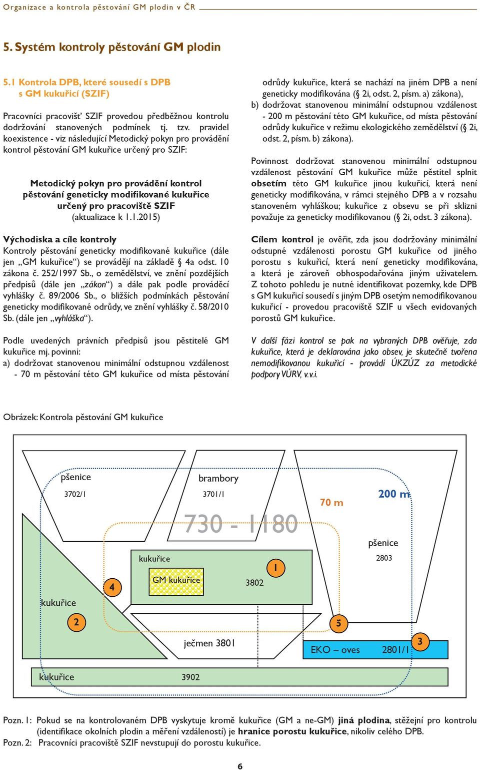 určený pro pracoviště SZIF (aktualizace k 1.1.2015) Východiska a cíle kontroly Kontroly pěstování geneticky modifi kované kukuřice (dále jen GM kukuřice ) se provádějí na základě 4a odst. 10 zákona č.