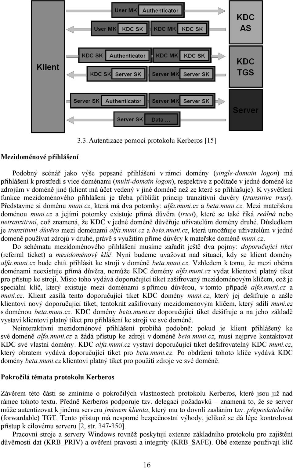 respektive z počítače v jedné doméně ke zdrojům v doméně jiné (klient má účet vedený v jiné doméně než ze které se přihlašuje).