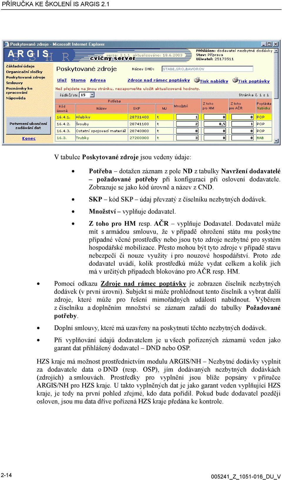 Dodavatel může mít s armádou smlouvu, že v případě ohrožení státu mu poskytne případné věcné prostředky nebo jsou tyto zdroje nezbytné pro systém hospodářské mobilizace.